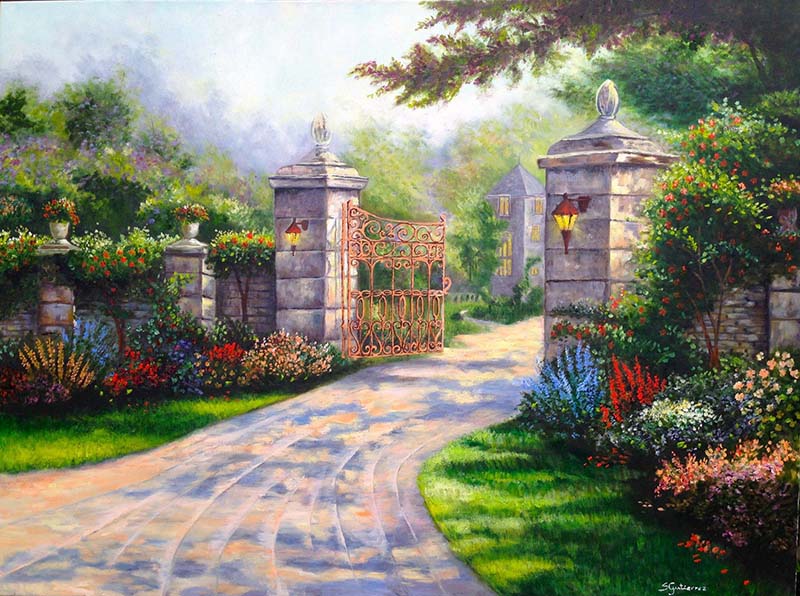 Releitura de Kinkade  -  60 x 80 cm  -  leo Sobre Tela
